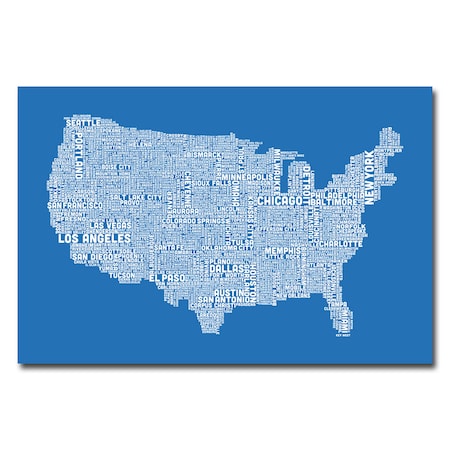 Michael Tompsett 'US City Map XIII' Canvas Art,30x47